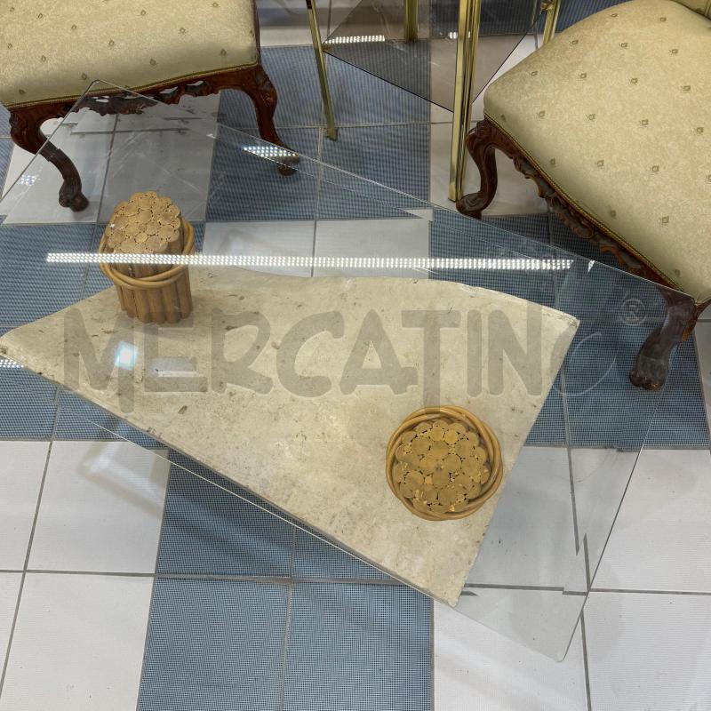TAVOLINO VETRO BASE RESINA FORMA ONDULATA | Mercatino dell'Usato Sandigliano 3
