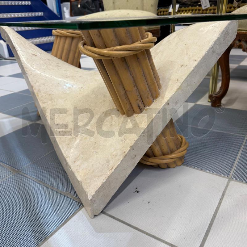 TAVOLINO VETRO BASE RESINA FORMA ONDULATA | Mercatino dell'Usato Sandigliano 4