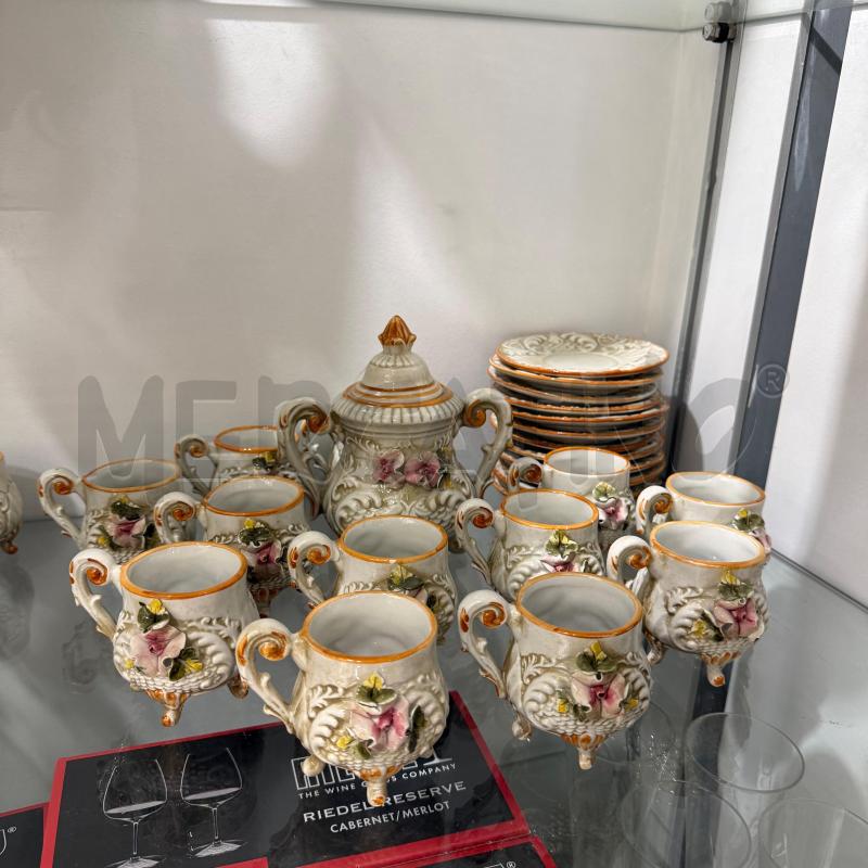 TAZZINE PZ.12+12+1 CAPODIMONTE ROSE RILIEVO | Mercatino dell'Usato Sandigliano 1