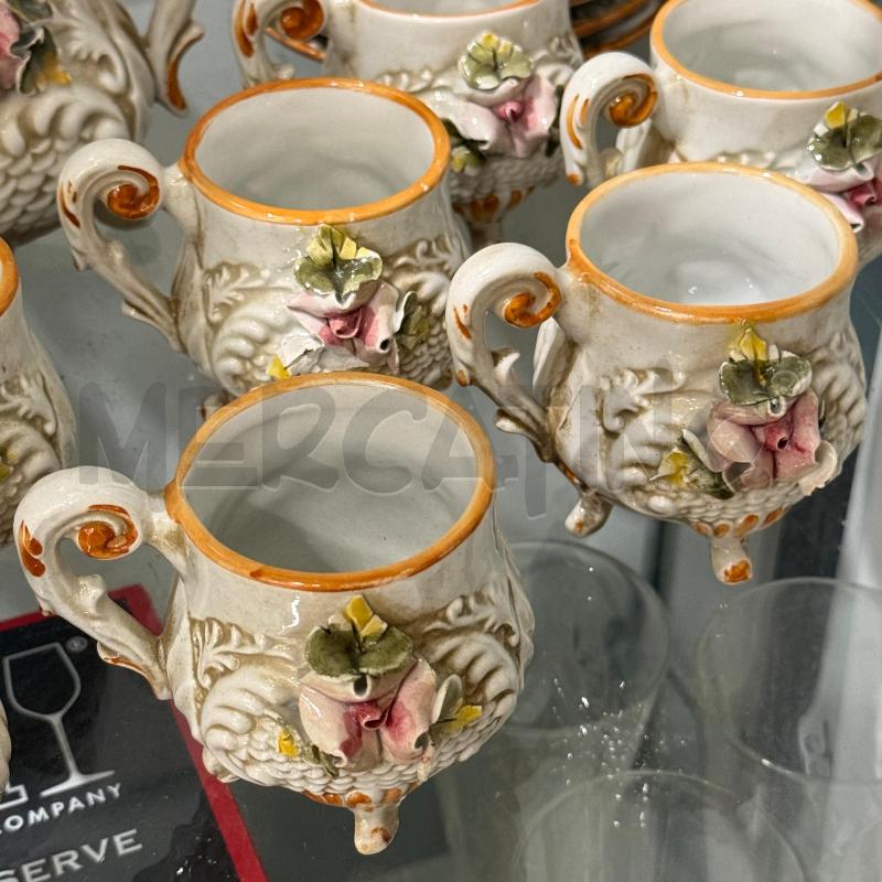 TAZZINE PZ.12+12+1 CAPODIMONTE ROSE RILIEVO | Mercatino dell'Usato Sandigliano 2