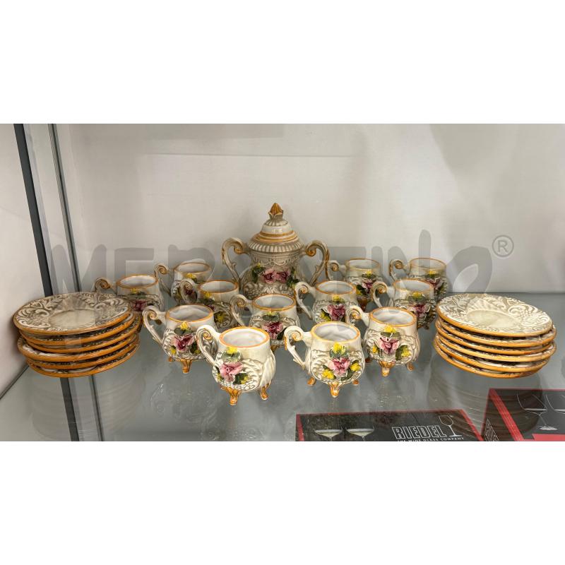 TAZZINE PZ.12+12+1 CAPODIMONTE ROSE RILIEVO | Mercatino dell'Usato Sandigliano 1