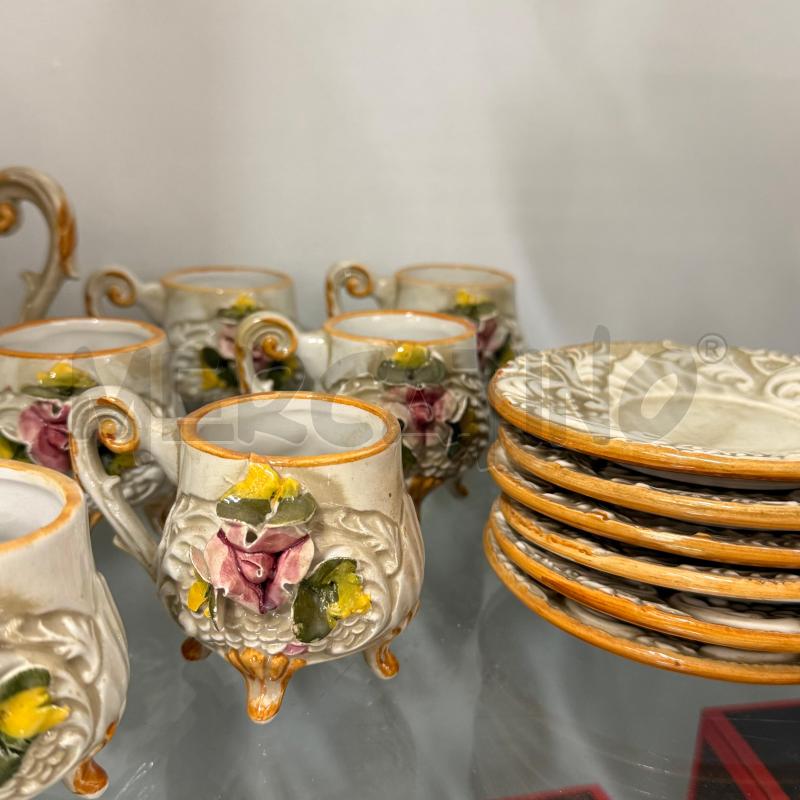 TAZZINE PZ.12+12+1 CAPODIMONTE ROSE RILIEVO | Mercatino dell'Usato Sandigliano 3