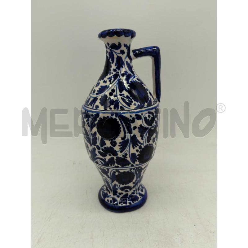 VASO FAENZA BIANCO E BLU STILE BROCCA | Mercatino dell'Usato Sandigliano 1