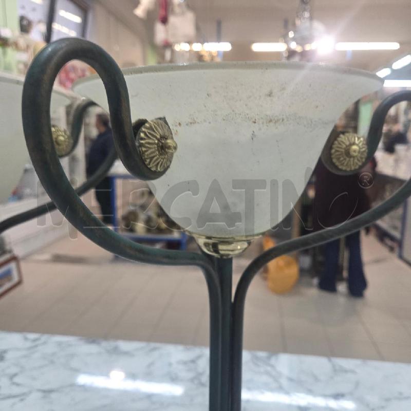 ABAT JOUR COPPIA FERRO BATTUTO VERDE INS DORATO CALOTTE  | Mercatino dell'Usato Benevento 2