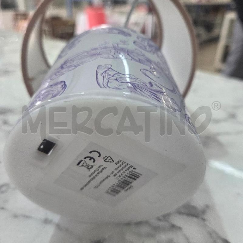 ABAT JOUR VETRO FIORI BLU CALOTTA BEIGE | Mercatino dell'Usato Benevento 3