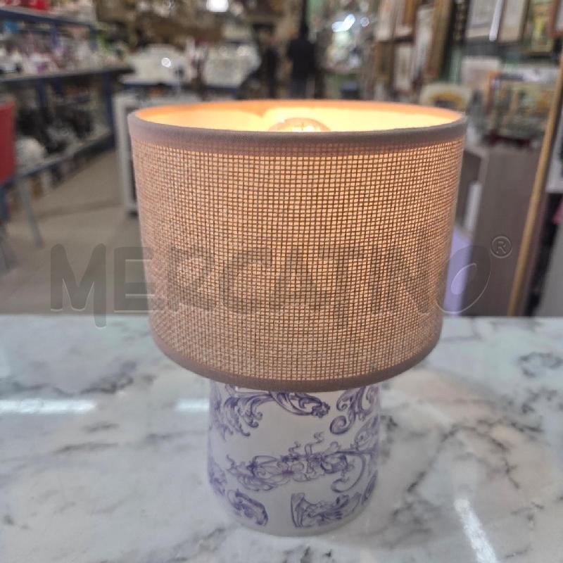 ABAT JOUR VETRO FIORI BLU CALOTTA BEIGE | Mercatino dell'Usato Benevento 4