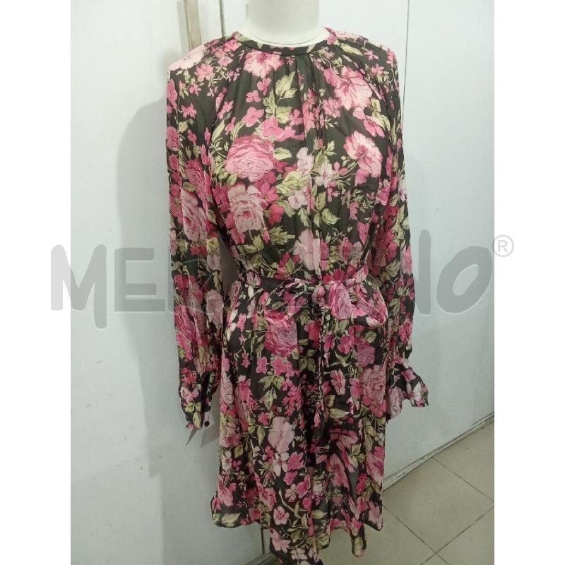 ABITO DONNA MARELLA FIORI ROSA MARRONCINO CON CINTURINA | Mercatino dell'Usato Benevento 1