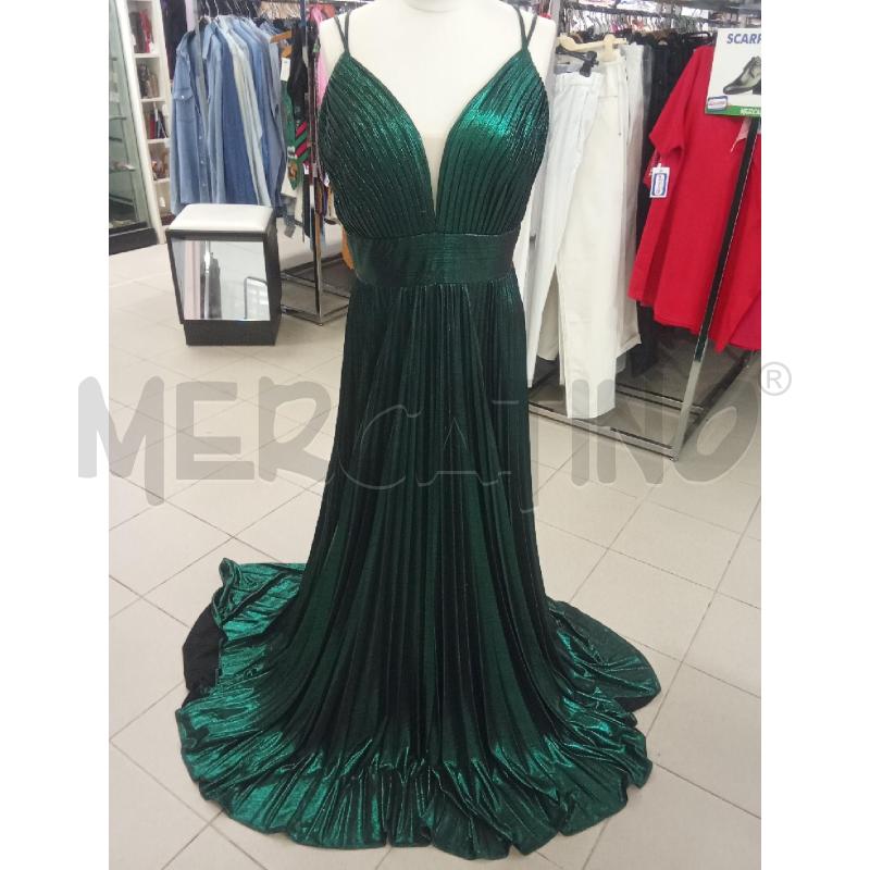 ABITO DONNA VERDE LAMINATO PLISSETTATO CON STOLA | Mercatino dell'Usato Benevento 1