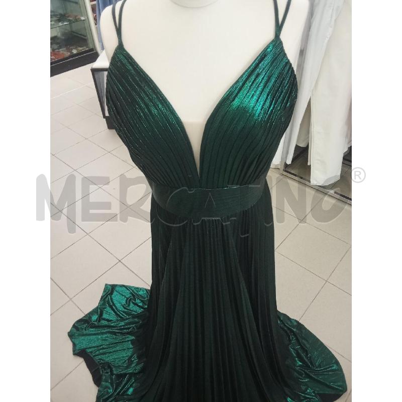 ABITO DONNA VERDE LAMINATO PLISSETTATO CON STOLA | Mercatino dell'Usato Benevento 3