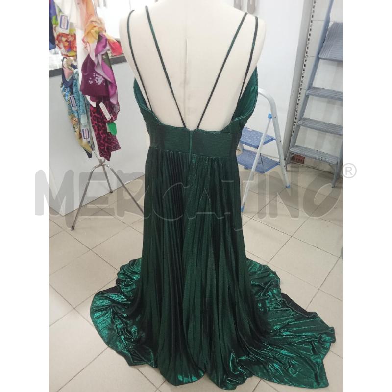 ABITO DONNA VERDE LAMINATO PLISSETTATO CON STOLA | Mercatino dell'Usato Benevento 4