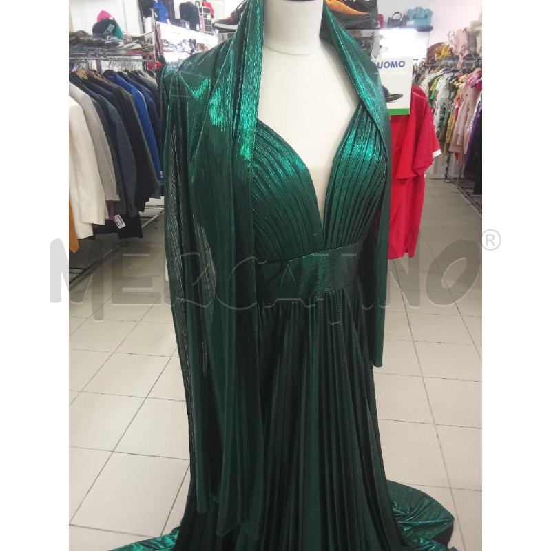 ABITO DONNA VERDE LAMINATO PLISSETTATO CON STOLA | Mercatino dell'Usato Benevento 5