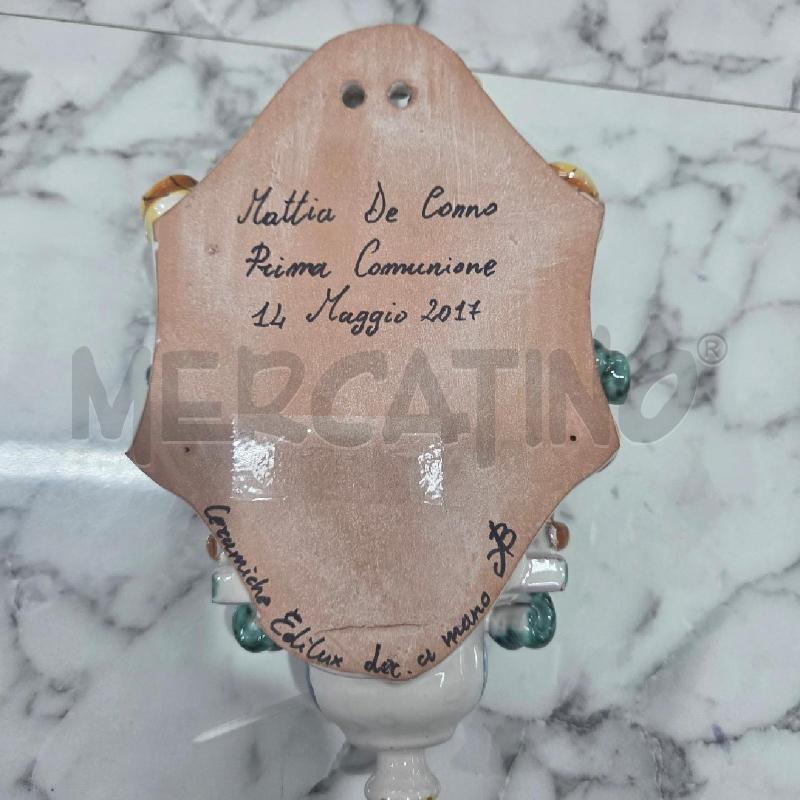 ACQUASANTIERA TERRACOTTA GIALLA BLU INS VERDE DIFETTO | Mercatino dell'Usato Benevento 3