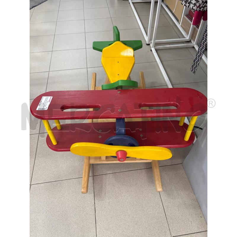 AEROPLANO GIOCO LEGNO VERDE ROSSO GIALLO BLU | Mercatino dell'Usato Benevento 1