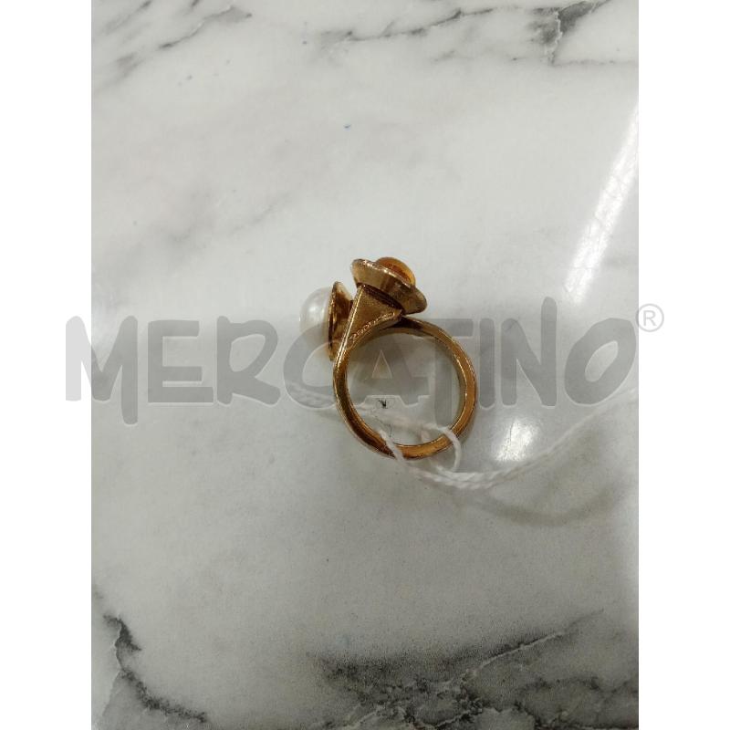 ANELLO DONNA GIALLO CON PERLINA ARANCIONE E BIANCA | Mercatino dell'Usato Benevento 2