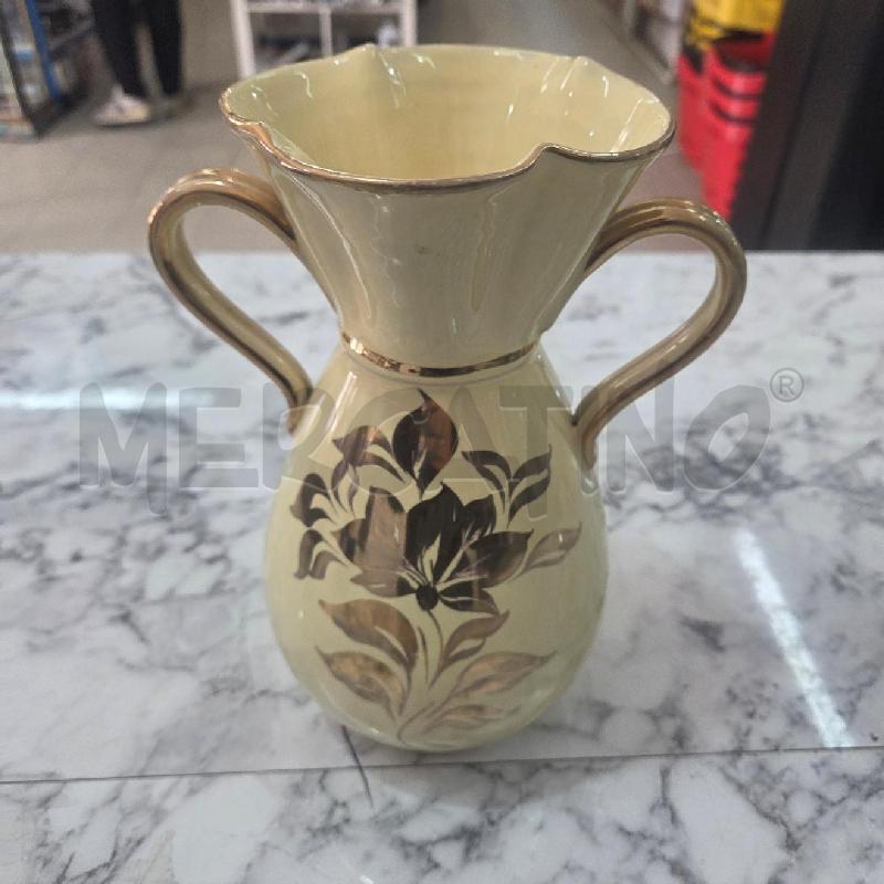 ANFORA CER GIALLA FIORI DORATI MANICI GUALDO TADINO | Mercatino dell'Usato Benevento 1