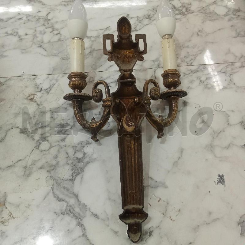 APPLIQUE COPPIA DUE BRACCIA DORATE RIGATA | Mercatino dell'Usato Benevento 4