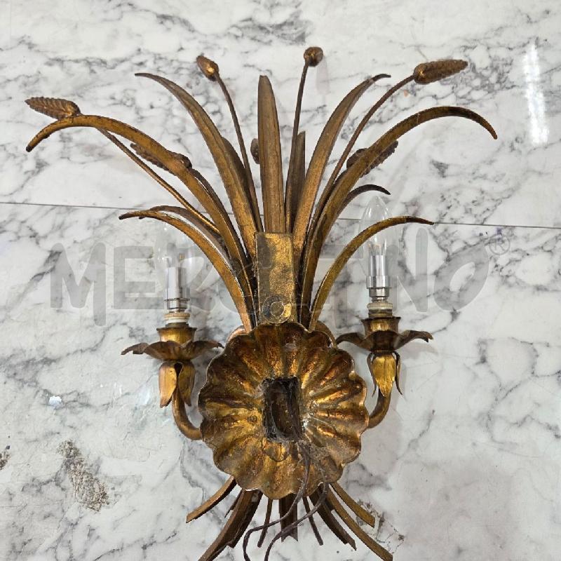 APPLIQUE FERRO BATTUTO DORATO DUE LUCI GRANO | Mercatino dell'Usato Benevento 4