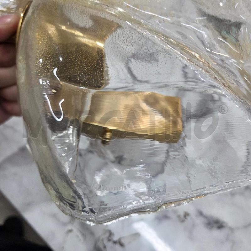 APPLIQUE TRIS VETRO MURANO FOGLIA DORATA | Mercatino dell'Usato Benevento 4