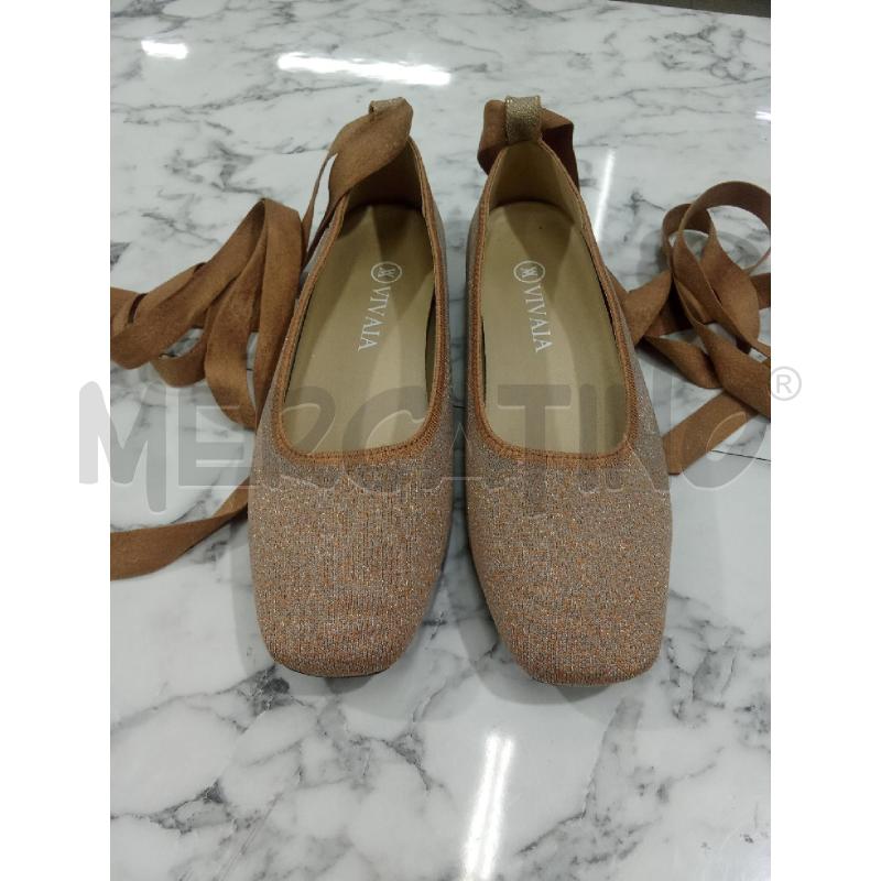 BALLERINA VIVAIA BEIGE BRILLANTINATA CON LACCIO  | Mercatino dell'Usato Benevento 1