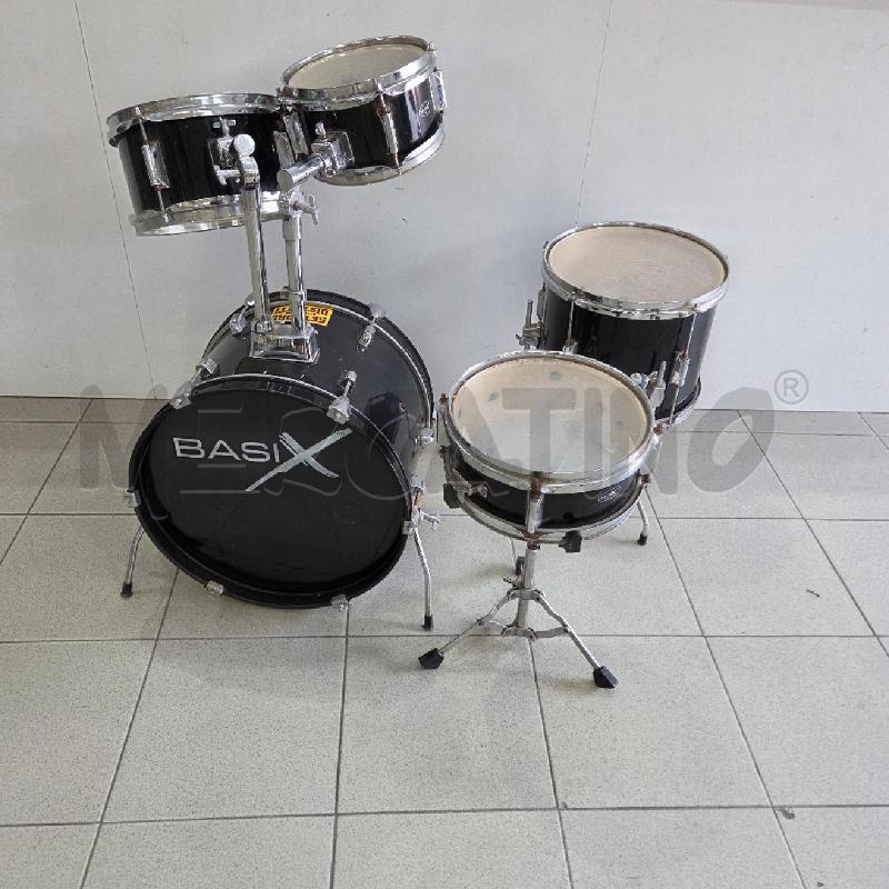 BATTERIA PERCUSSIONE NERA BASIX X BAMBINI | Mercatino dell'Usato Benevento 1