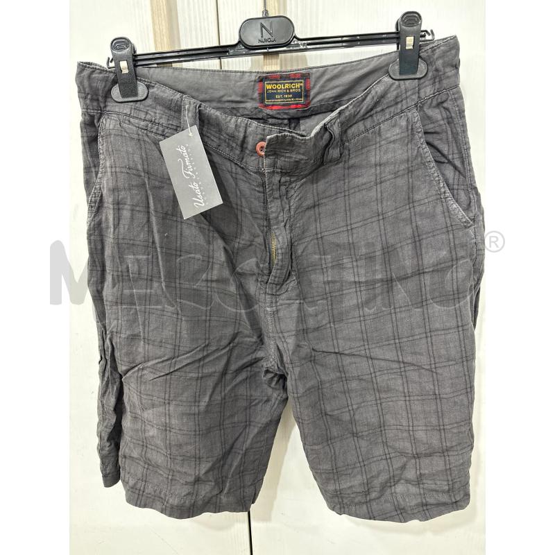 BERMUDA UOMO GRIGIO QUADRETTI WOOLRICH LINO | Mercatino dell'Usato Benevento 1