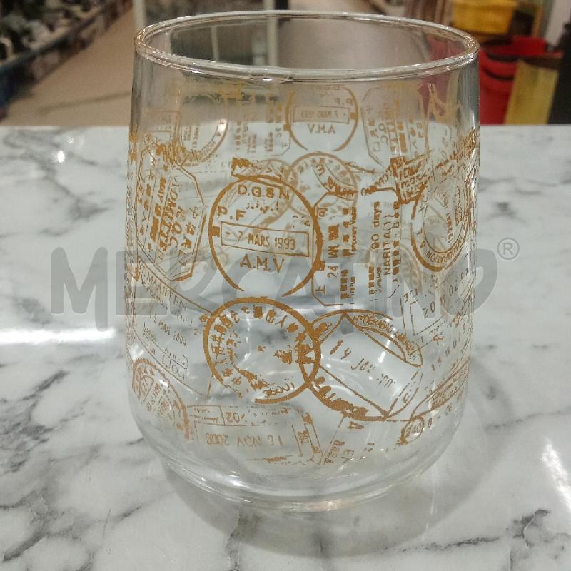 BICCHIERI PZ. GRUPPO VETRO DISEGNI ARANCIONI ALVIERO MARTINI | Mercatino dell'Usato Benevento 1