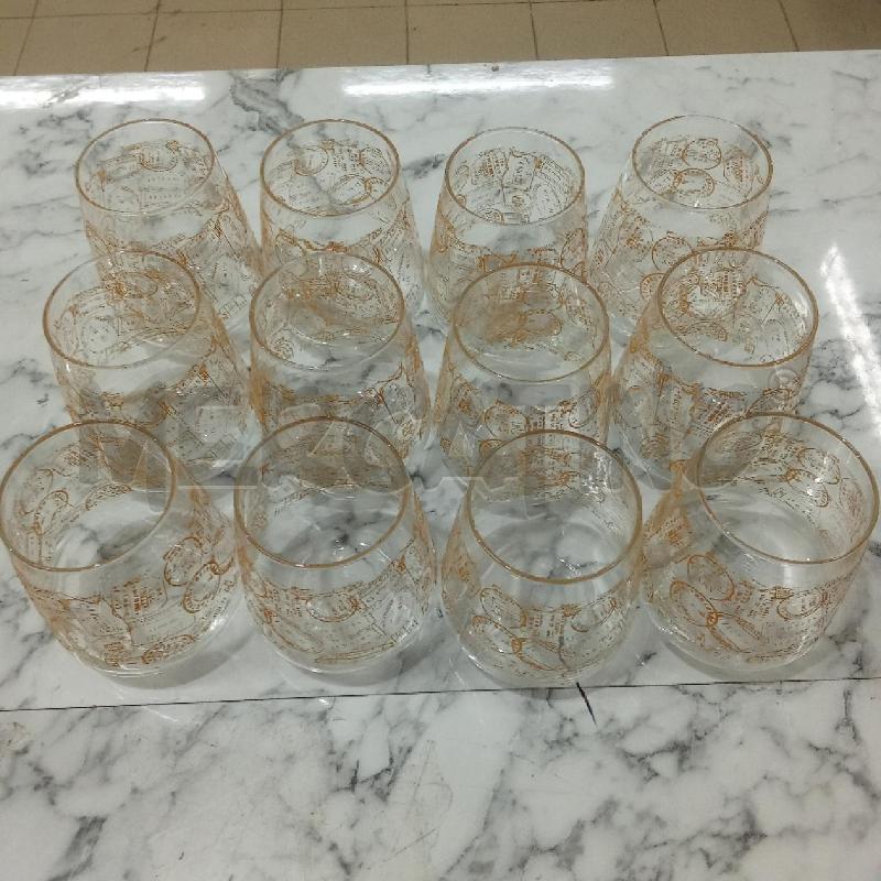 BICCHIERI PZ. GRUPPO VETRO DISEGNI ARANCIONI ALVIERO MARTINI | Mercatino dell'Usato Benevento 4