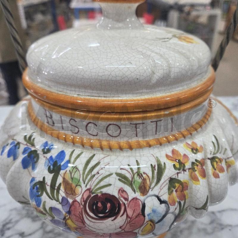 BISCOTTIERA CER BIANCA BORDO ARANCIONE FIORI BASSANO | Mercatino dell'Usato Benevento 2
