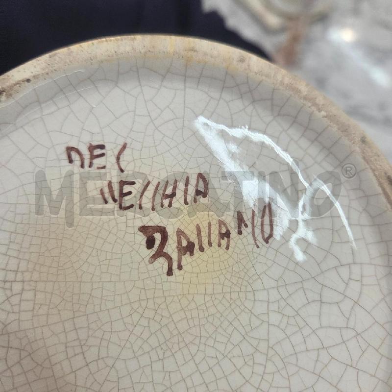 BISCOTTIERA CER BIANCA BORDO ARANCIONE FIORI BASSANO | Mercatino dell'Usato Benevento 4