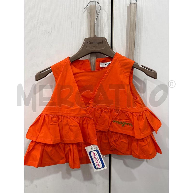 BLUSA BAMBINA COTONE ARANCIO MSGM MANICHE PARTICOLARI ZIP POSTERIORI  | Mercatino dell'Usato Benevento 1
