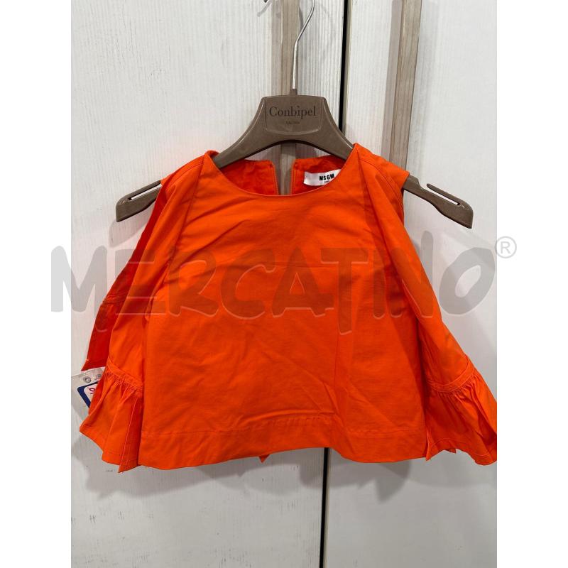BLUSA BAMBINA COTONE ARANCIO MSGM MANICHE PARTICOLARI ZIP POSTERIORI  | Mercatino dell'Usato Benevento 2