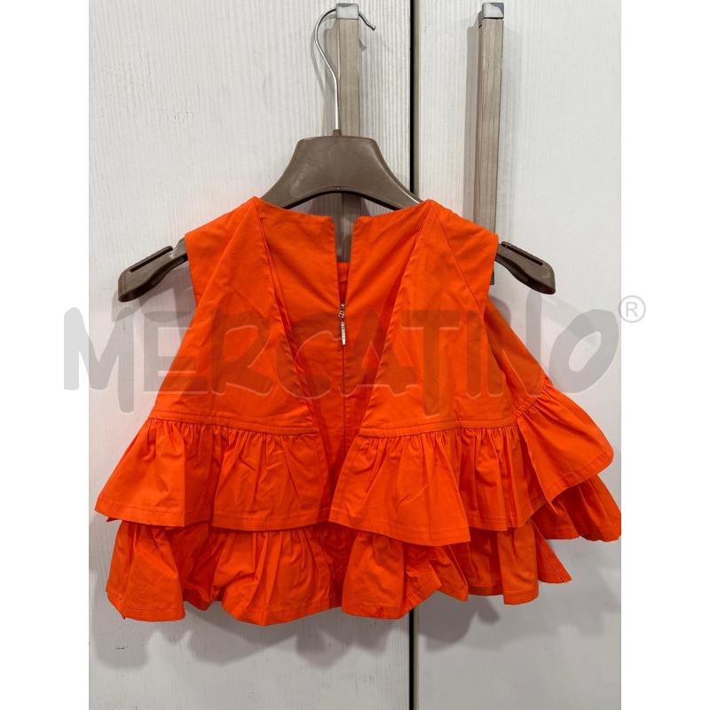 BLUSA BAMBINA COTONE ARANCIO MSGM MANICHE PARTICOLARI ZIP POSTERIORI  | Mercatino dell'Usato Benevento 3