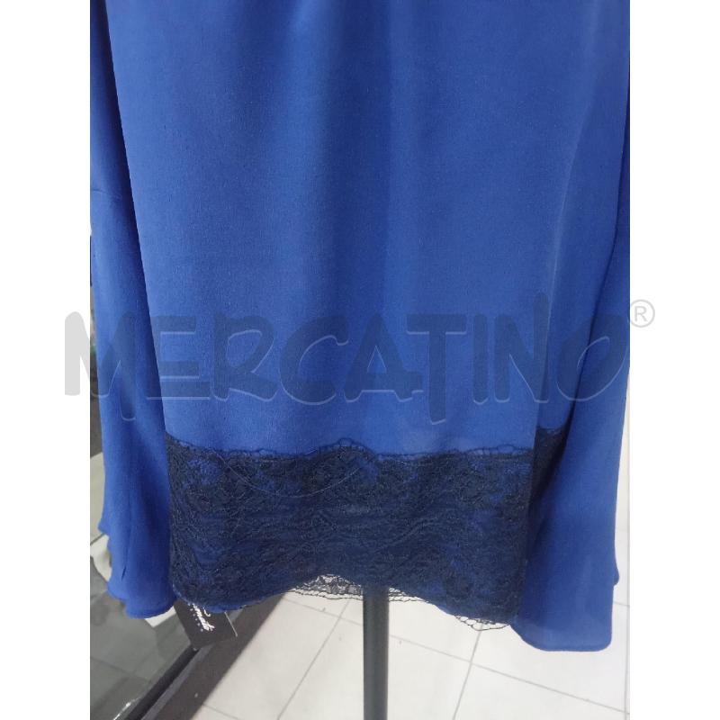 BLUSA DONNA ATOS LOMBARDINI BLU ELETTRICO CON PIZZO NERO  | Mercatino dell'Usato Benevento 2