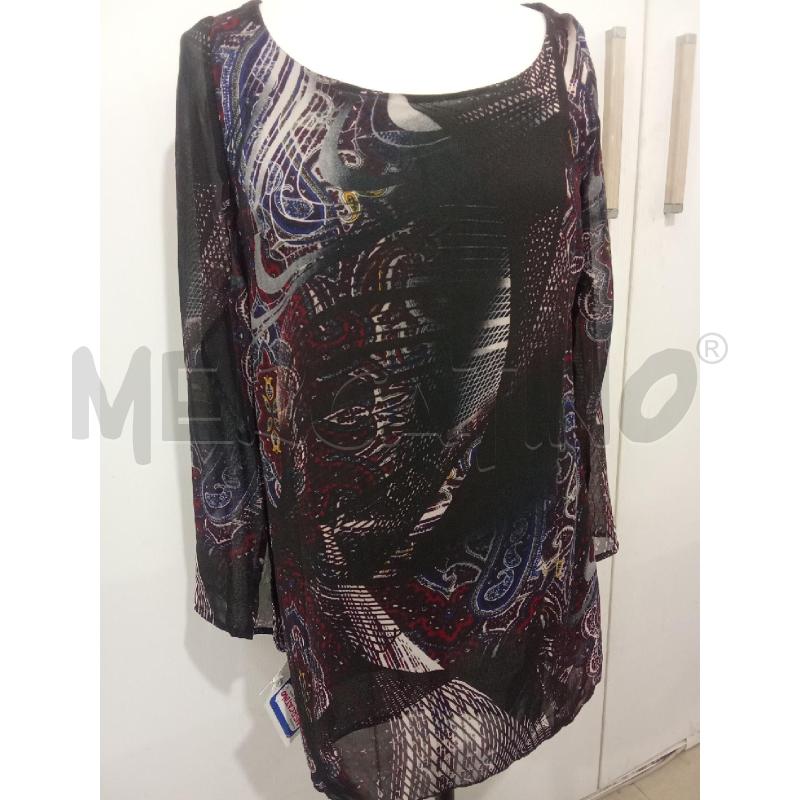 BLUSA DONNA NERA FANTASIA ROSSO GRIGIO GIORGIA&JOHNS | Mercatino dell'Usato Benevento 1