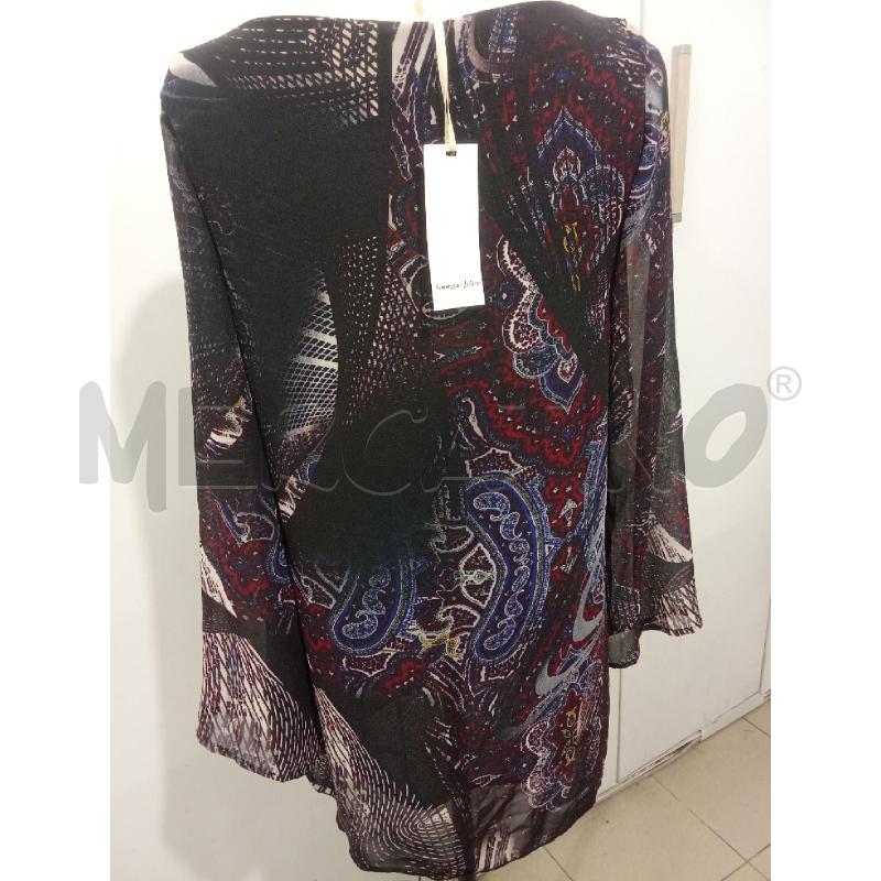 BLUSA DONNA NERA FANTASIA ROSSO GRIGIO GIORGIA&JOHNS | Mercatino dell'Usato Benevento 3