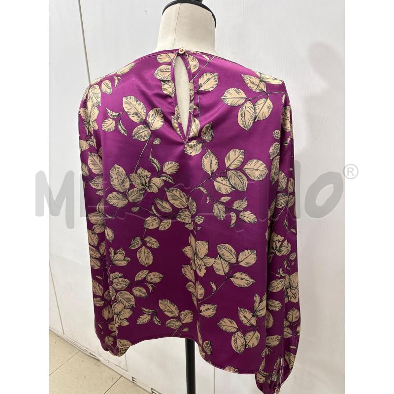 BLUSA DONNA VIOLA CON FOGLIE E FIORI MARRONC RINASCIMENTO MADE IN ITALY | Mercatino dell'Usato Benevento 2