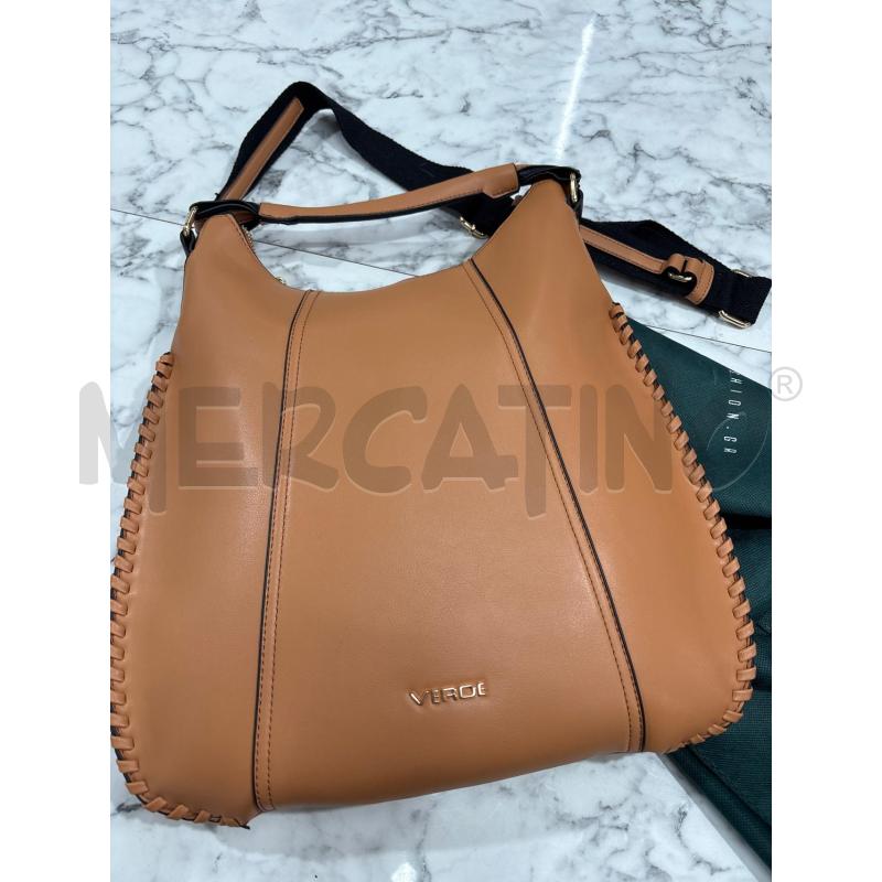 BORSA DONNA ARANCIO INS NERO INSERTI DORATI VERDE  | Mercatino dell'Usato Benevento 1