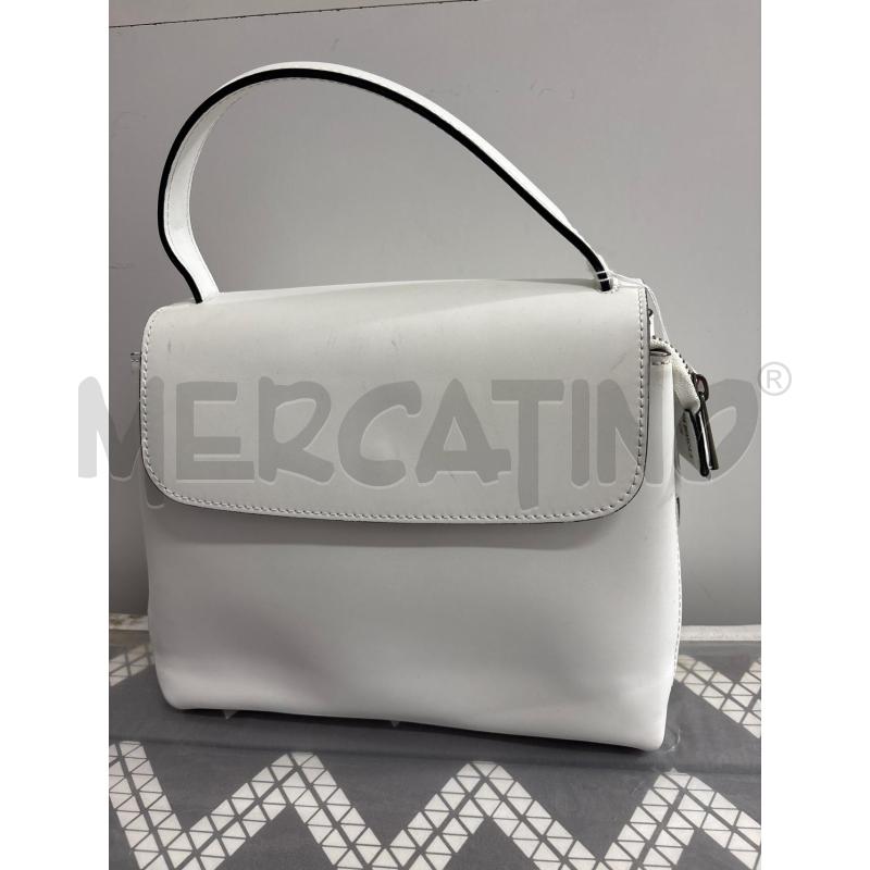 BORSA DONNA BIANCA A MANO PULICATI CHIUSURA CLIP | Mercatino dell'Usato Benevento 1
