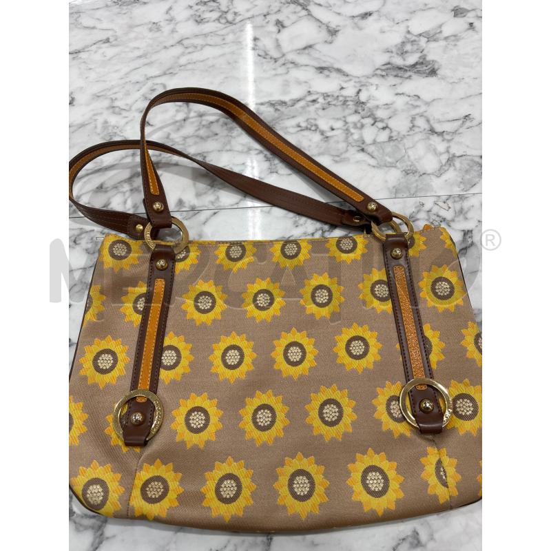 BORSA DONNA BRACCIALINI BEIGE DIS. FIORI GIALLI  | Mercatino dell'Usato Benevento 1