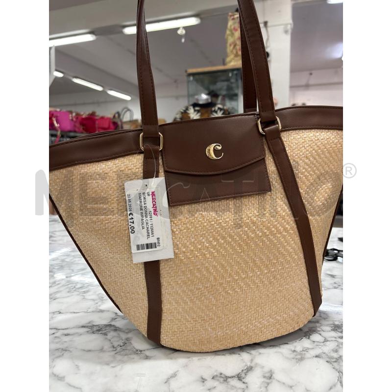 BORSA DONNA CACHAREL MARRONE IMPAGLIATA LINEA BEATY-PARFUM | Mercatino dell'Usato Benevento 1