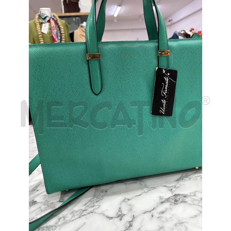 BORSA DONNA COCCINELLE VERDE INSERTI DORATI INTERNO BEIGE | Mercatino dell'Usato Benevento 1