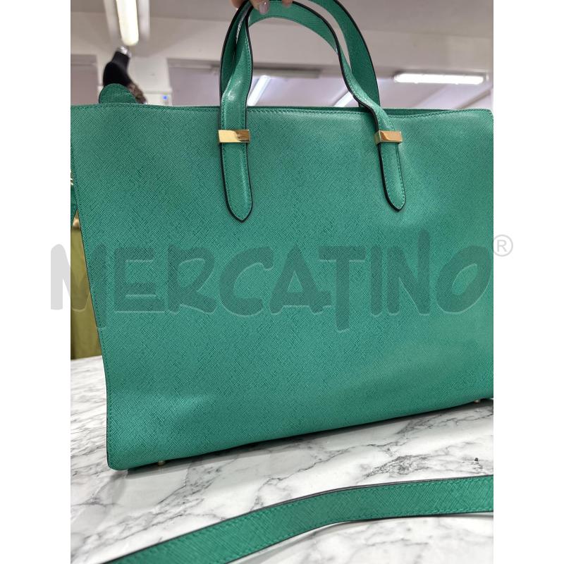 BORSA DONNA COCCINELLE VERDE INSERTI DORATI INTERNO BEIGE | Mercatino dell'Usato Benevento 2