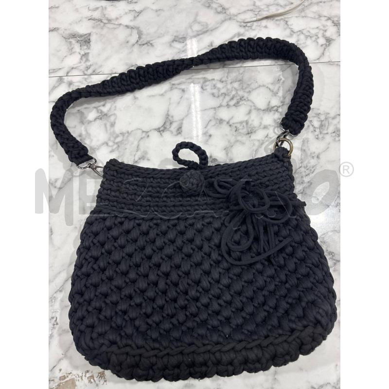 BORSA DONNA FATTA A MANO NERA CON TRACOLLA | Mercatino dell'Usato Benevento 1