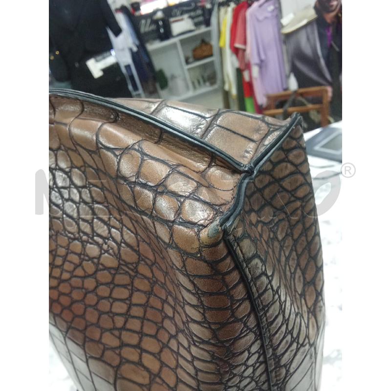 BORSA DONNA MARRONE EFFETTO PITONATA ARMANI JEANS | Mercatino dell'Usato Benevento 4