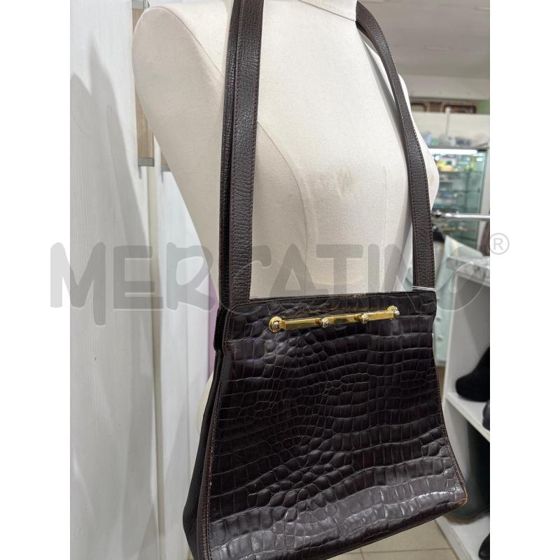 BORSA DONNA MARRONE EFFETTO PITONATO DESMO | Mercatino dell'Usato Benevento 1