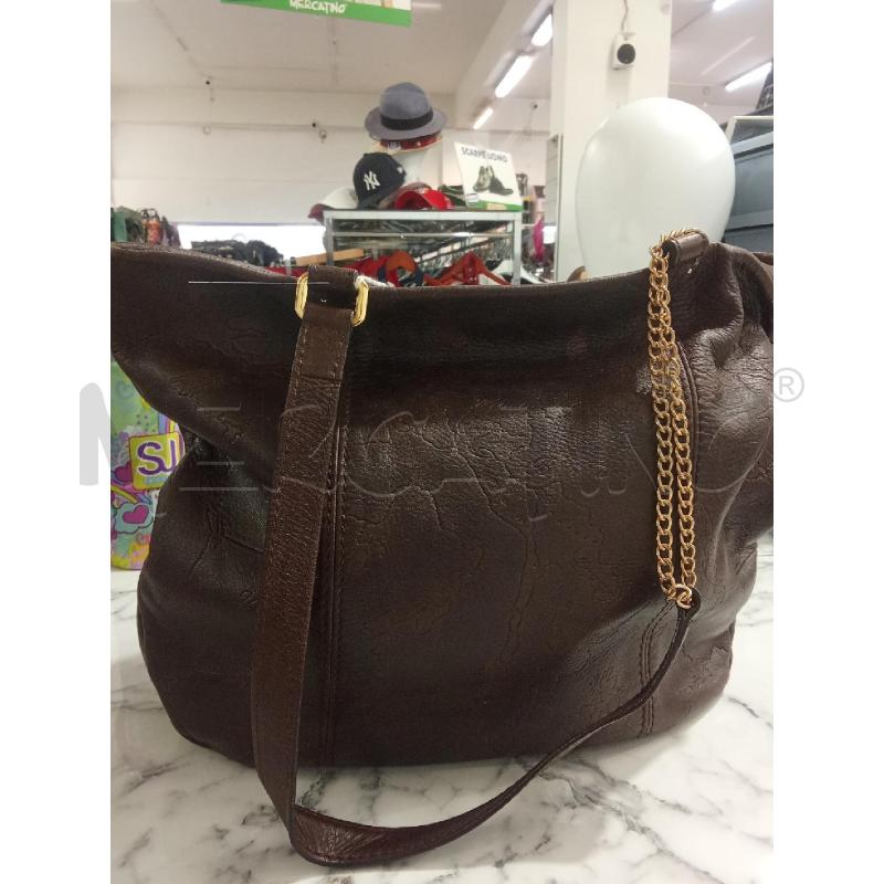 BORSA DONNA MARRONE PRIMA CLASSE CARTINA GEO TONO SU TONO | Mercatino dell'Usato Benevento 1