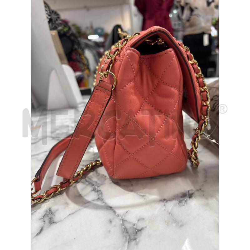 BORSA DONNA MICHAEL KORS ROSA PESCA TRAPUNTATA INSERTO DORATO | Mercatino dell'Usato Benevento 3