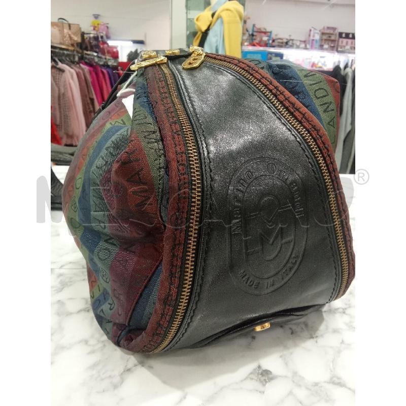 BORSA DONNA NERA CON RIGHE MARINO ORLANDI | Mercatino dell'Usato Benevento 1
