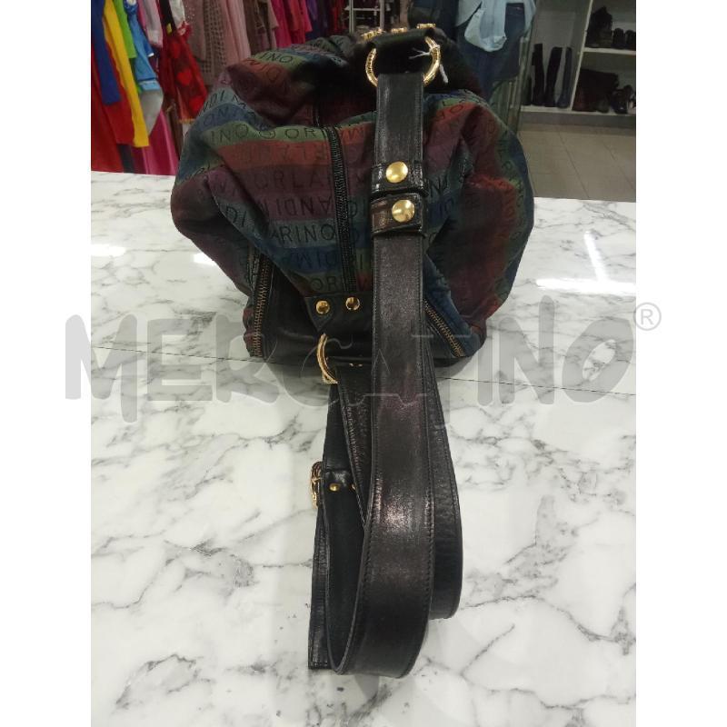 BORSA DONNA NERA CON RIGHE MARINO ORLANDI | Mercatino dell'Usato Benevento 3