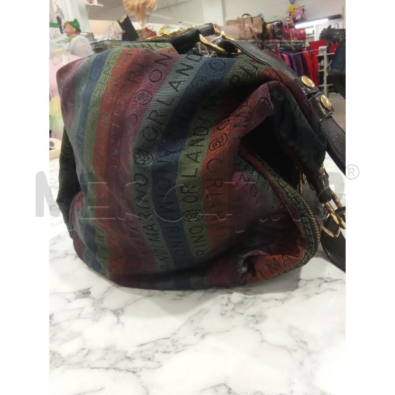 BORSA DONNA NERA CON RIGHE MARINO ORLANDI | Mercatino dell'Usato Benevento 4
